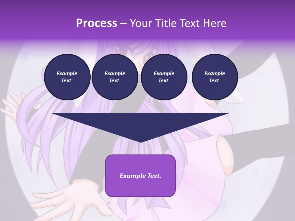 A Anime Character With Purple Hair And A Black Dress PowerPoint Template