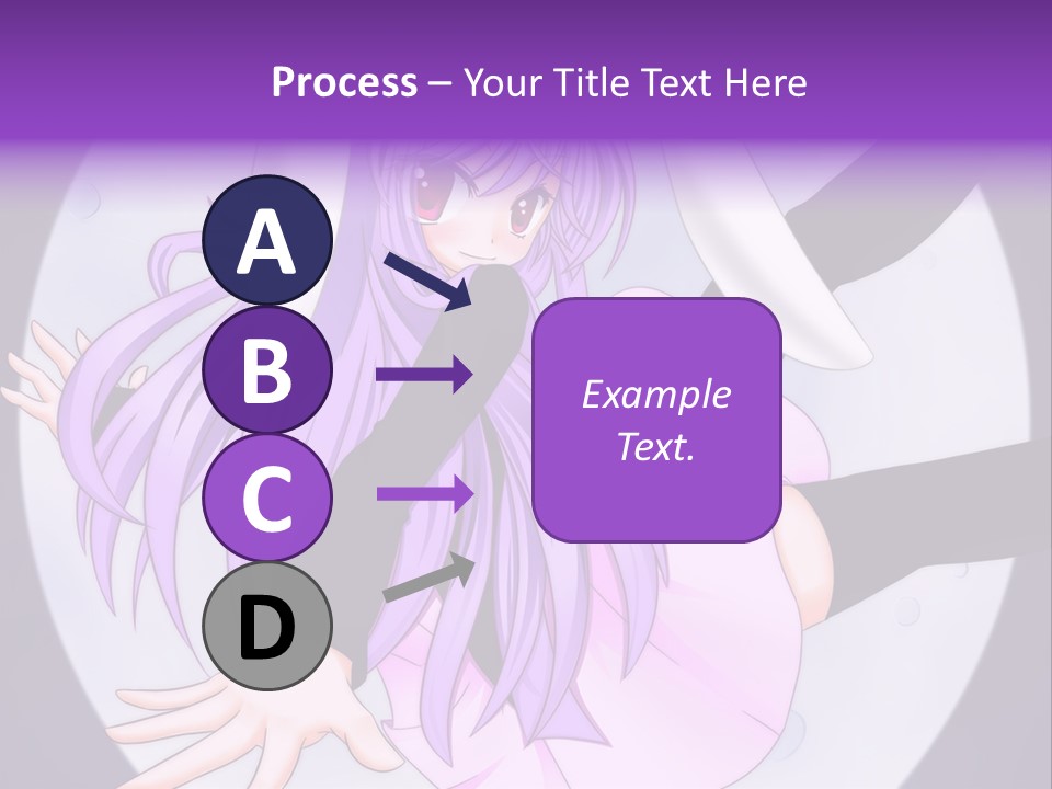 A Anime Character With Purple Hair And A Black Dress PowerPoint Template