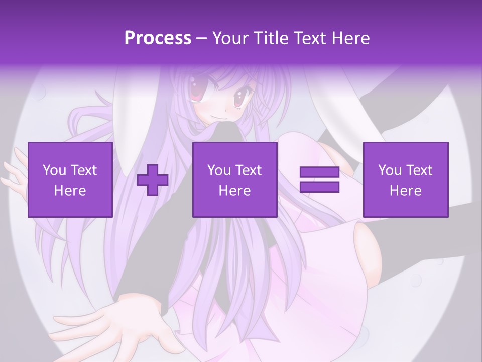 A Anime Character With Purple Hair And A Black Dress PowerPoint Template