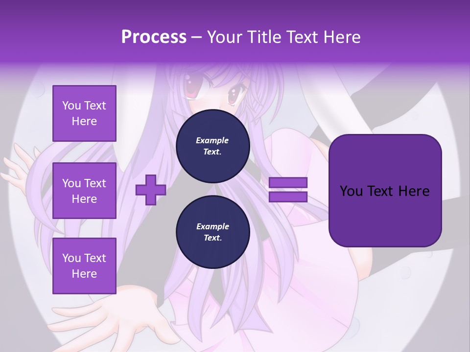A Anime Character With Purple Hair And A Black Dress PowerPoint Template