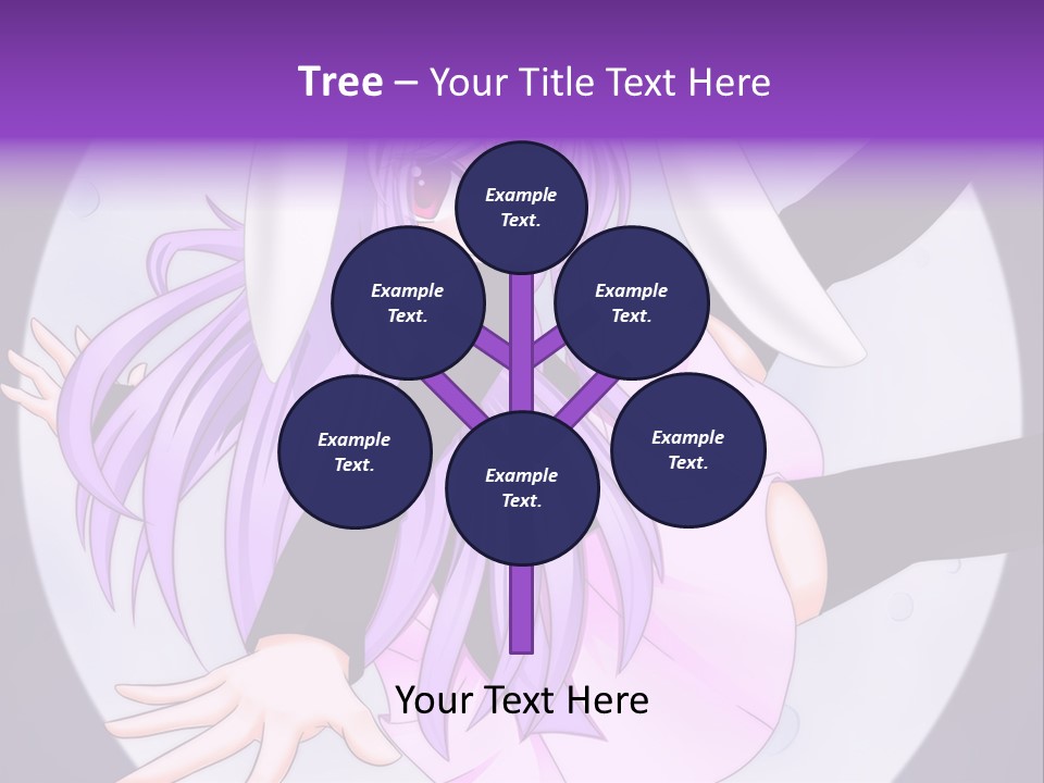 A Anime Character With Purple Hair And A Black Dress PowerPoint Template