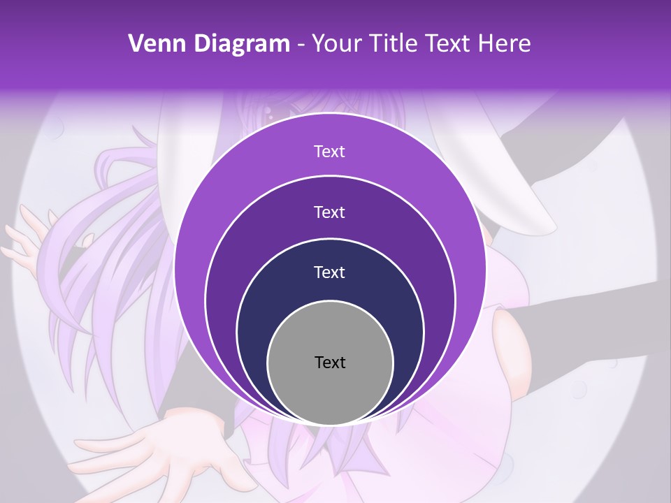 A Anime Character With Purple Hair And A Black Dress PowerPoint Template