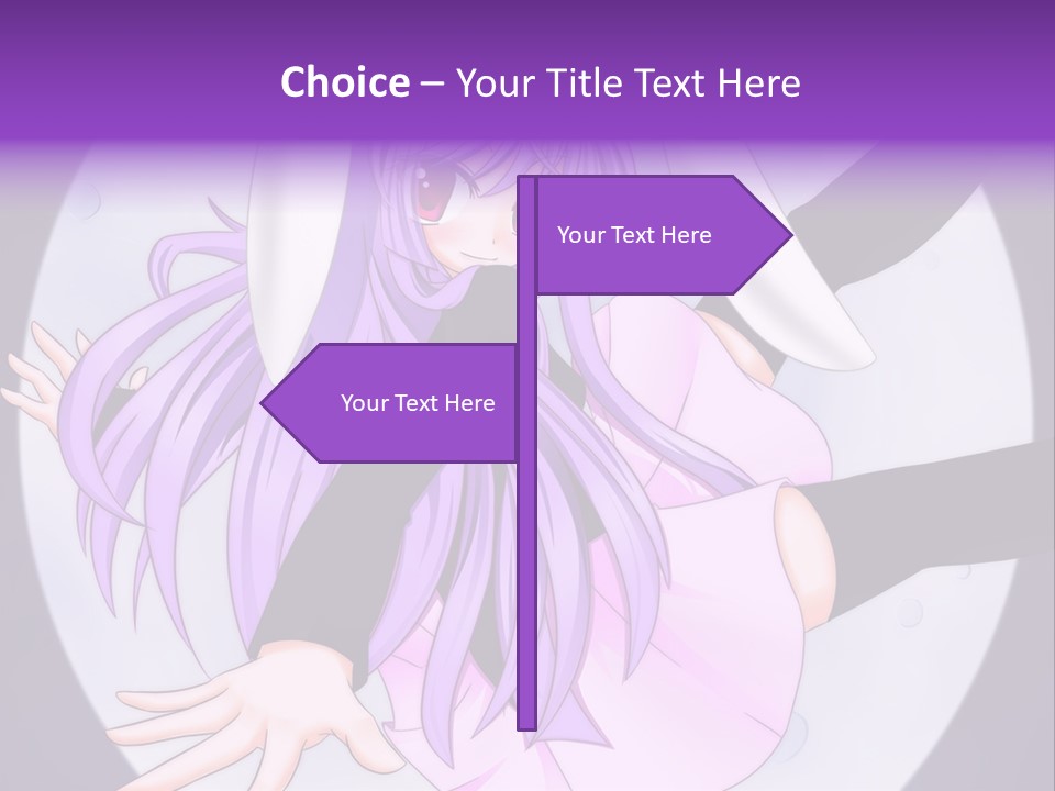 A Anime Character With Purple Hair And A Black Dress PowerPoint Template