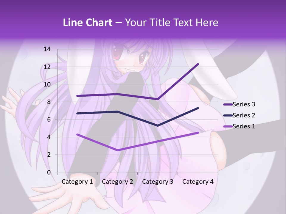 A Anime Character With Purple Hair And A Black Dress PowerPoint Template