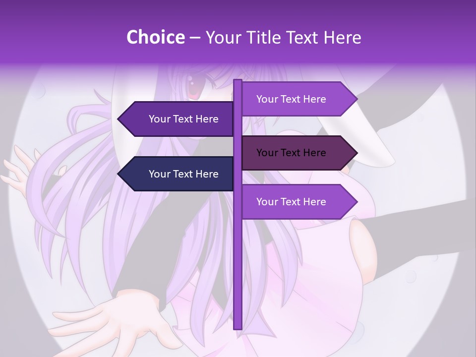 A Anime Character With Purple Hair And A Black Dress PowerPoint Template