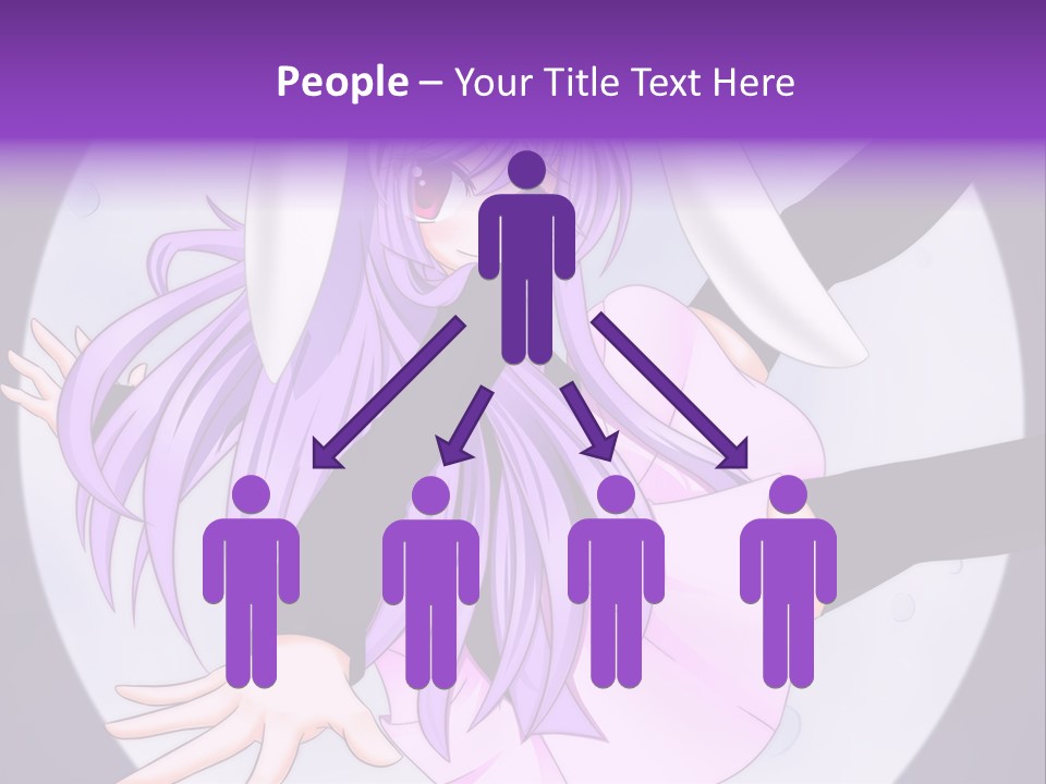 A Anime Character With Purple Hair And A Black Dress PowerPoint Template