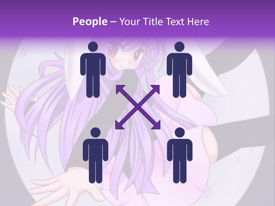 A Anime Character With Purple Hair And A Black Dress PowerPoint Template
