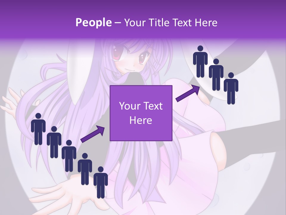 A Anime Character With Purple Hair And A Black Dress PowerPoint Template