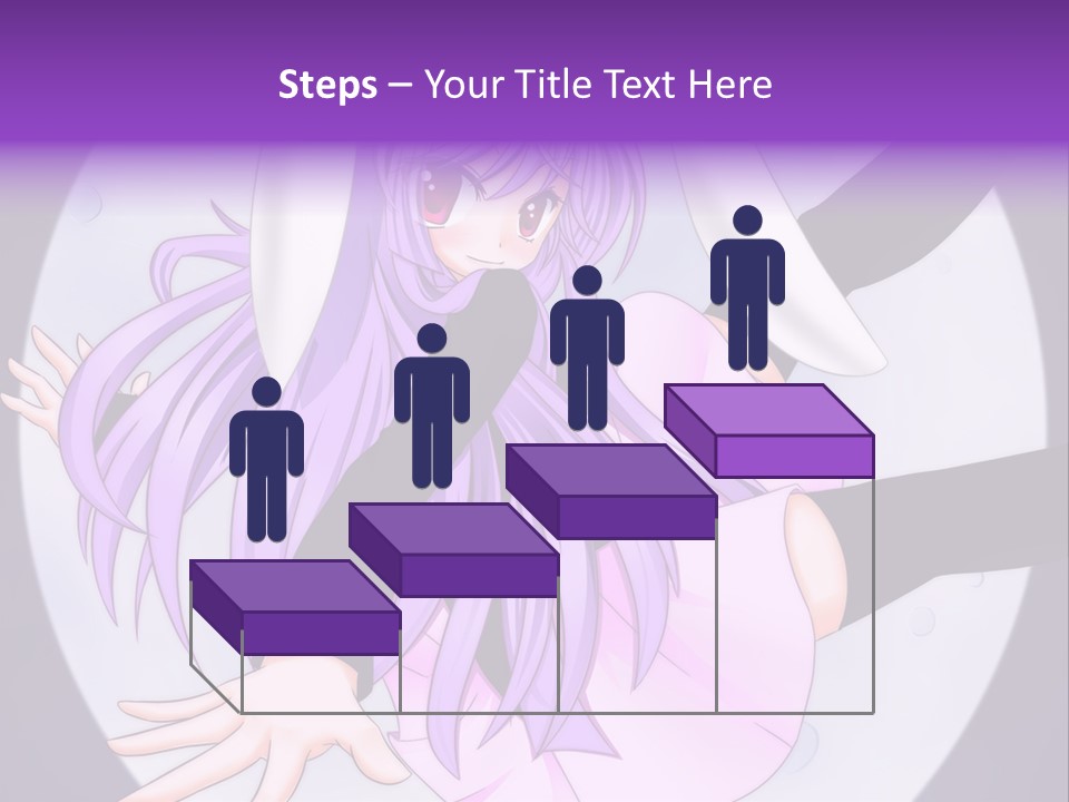 A Anime Character With Purple Hair And A Black Dress PowerPoint Template