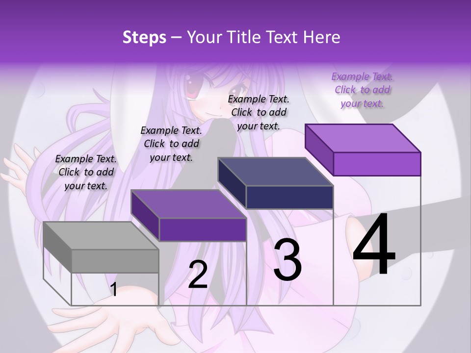A Anime Character With Purple Hair And A Black Dress PowerPoint Template