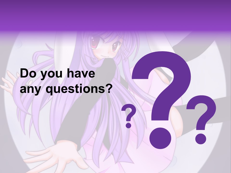 A Anime Character With Purple Hair And A Black Dress PowerPoint Template