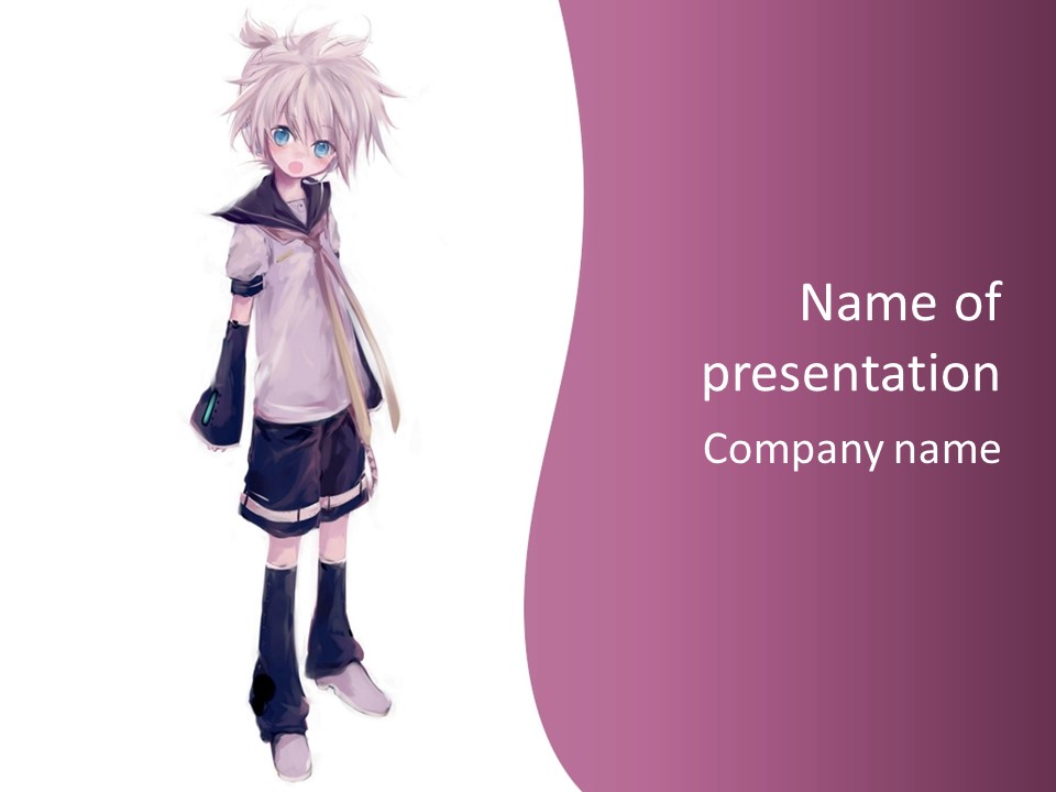A Girl In A Short Skirt Is Standing In Front Of A Pink Background PowerPoint Template
