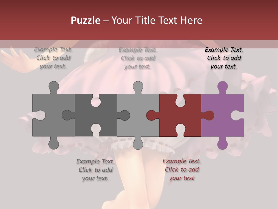 A Girl In A Pink Dress Is Standing In Front Of A Red Wall PowerPoint Template