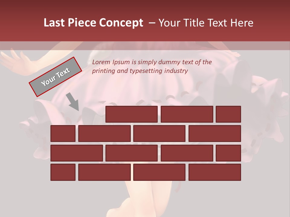 A Girl In A Pink Dress Is Standing In Front Of A Red Wall PowerPoint Template