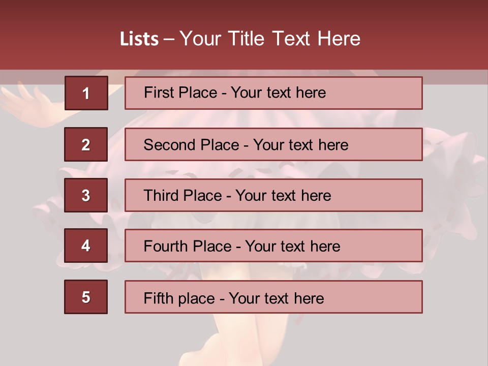 A Girl In A Pink Dress Is Standing In Front Of A Red Wall PowerPoint Template