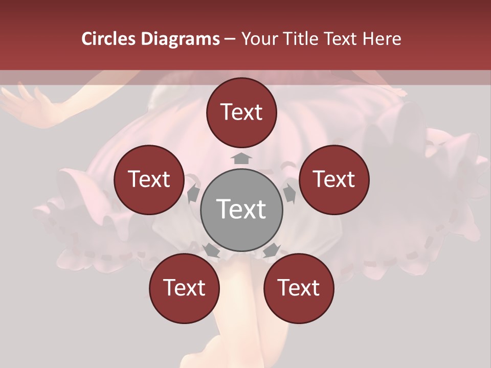 A Girl In A Pink Dress Is Standing In Front Of A Red Wall PowerPoint Template