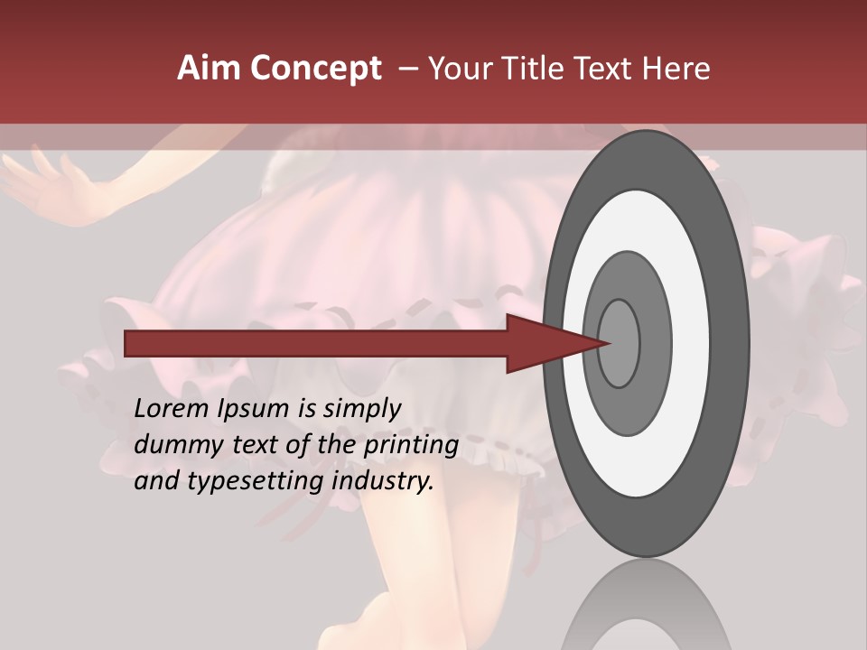 A Girl In A Pink Dress Is Standing In Front Of A Red Wall PowerPoint Template