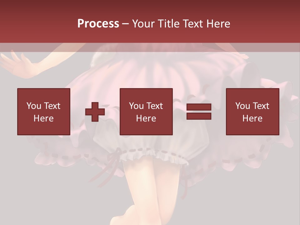 A Girl In A Pink Dress Is Standing In Front Of A Red Wall PowerPoint Template