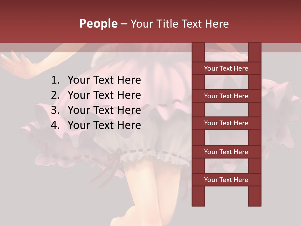 A Girl In A Pink Dress Is Standing In Front Of A Red Wall PowerPoint Template