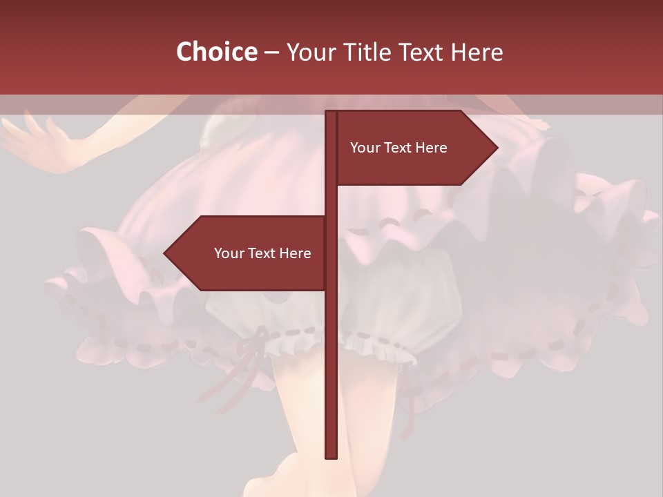 A Girl In A Pink Dress Is Standing In Front Of A Red Wall PowerPoint Template