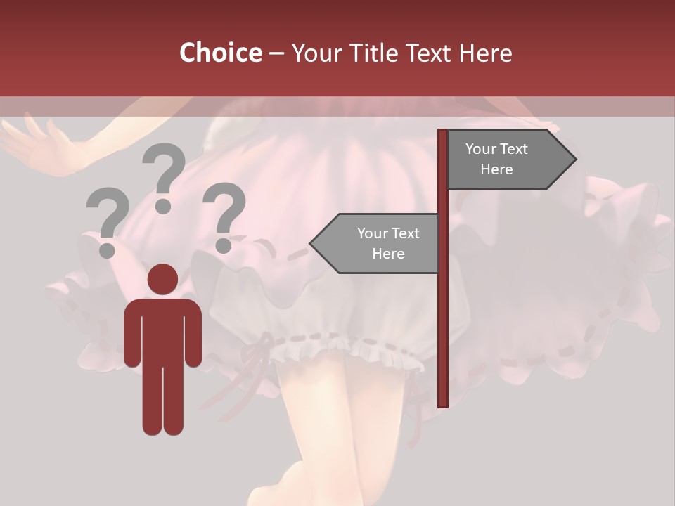 A Girl In A Pink Dress Is Standing In Front Of A Red Wall PowerPoint Template