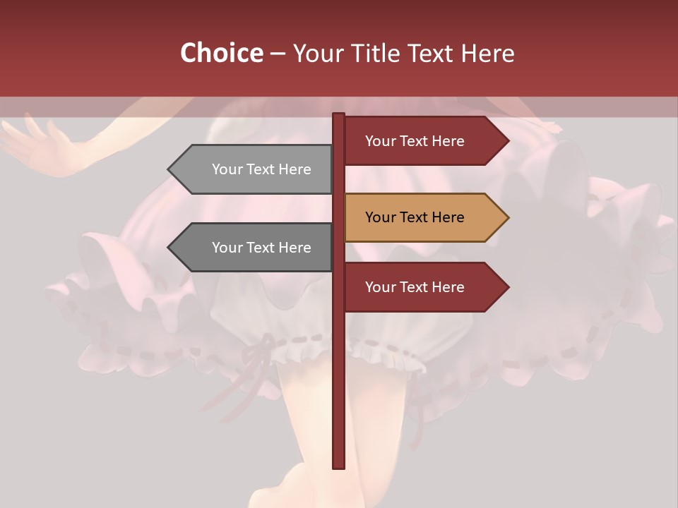 A Girl In A Pink Dress Is Standing In Front Of A Red Wall PowerPoint Template