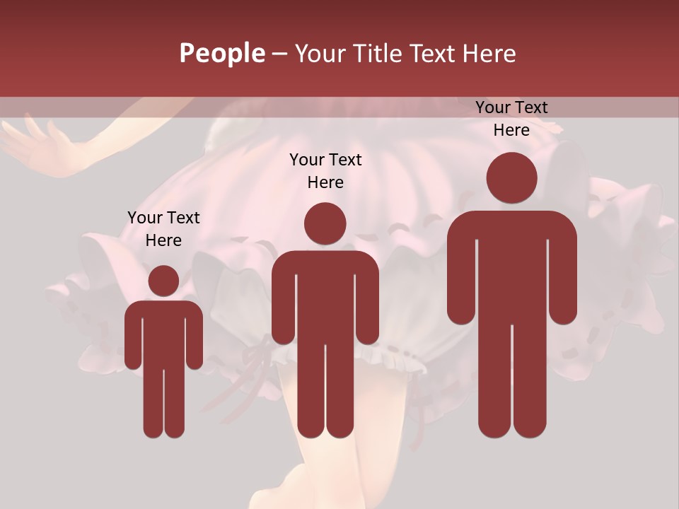 A Girl In A Pink Dress Is Standing In Front Of A Red Wall PowerPoint Template