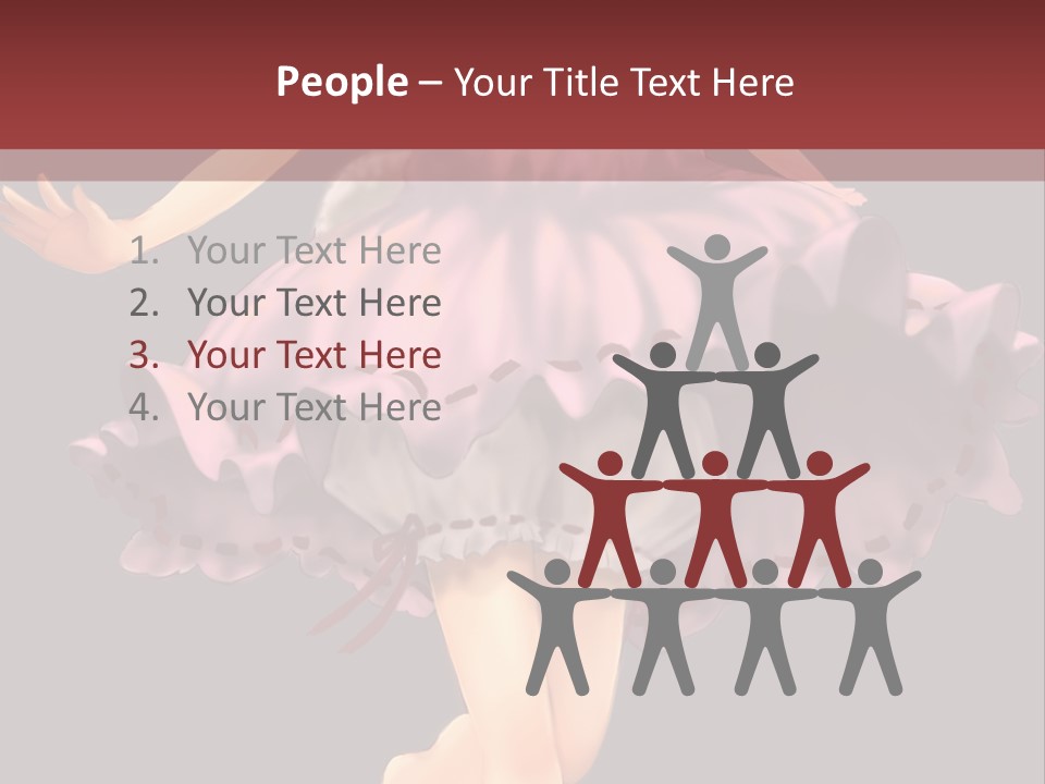 A Girl In A Pink Dress Is Standing In Front Of A Red Wall PowerPoint Template