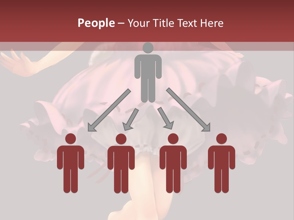 A Girl In A Pink Dress Is Standing In Front Of A Red Wall PowerPoint Template