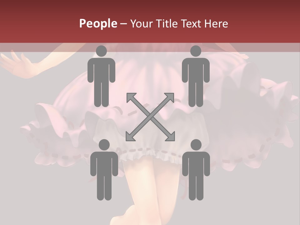 A Girl In A Pink Dress Is Standing In Front Of A Red Wall PowerPoint Template