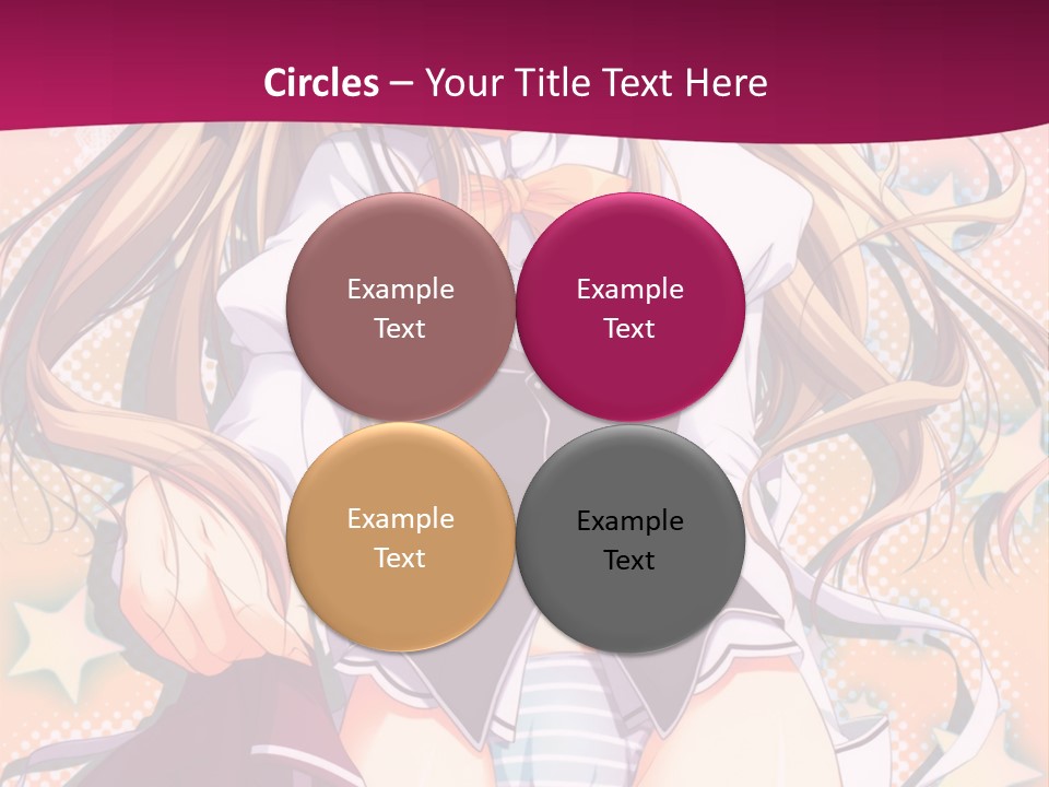 A Anime Girl With Long Blonde Hair Sitting On A Pink Background PowerPoint Template
