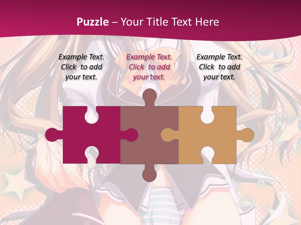 A Anime Girl With Long Blonde Hair Sitting On A Pink Background PowerPoint Template