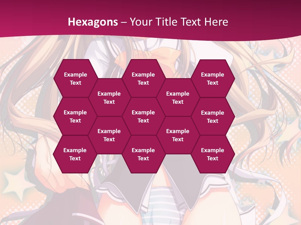 A Anime Girl With Long Blonde Hair Sitting On A Pink Background PowerPoint Template