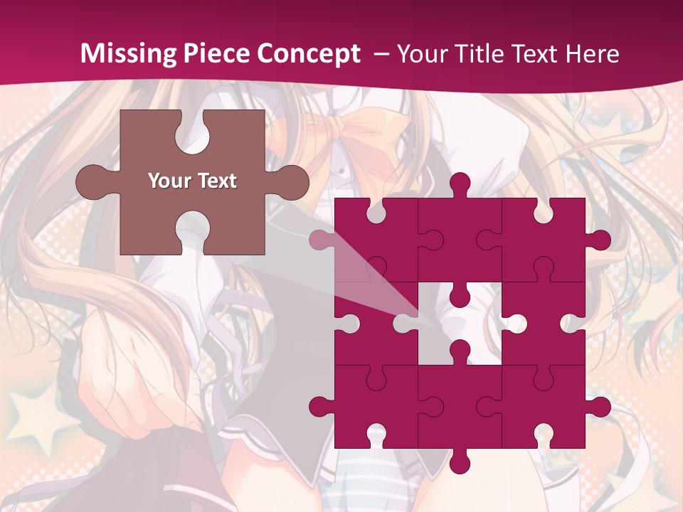 A Anime Girl With Long Blonde Hair Sitting On A Pink Background PowerPoint Template