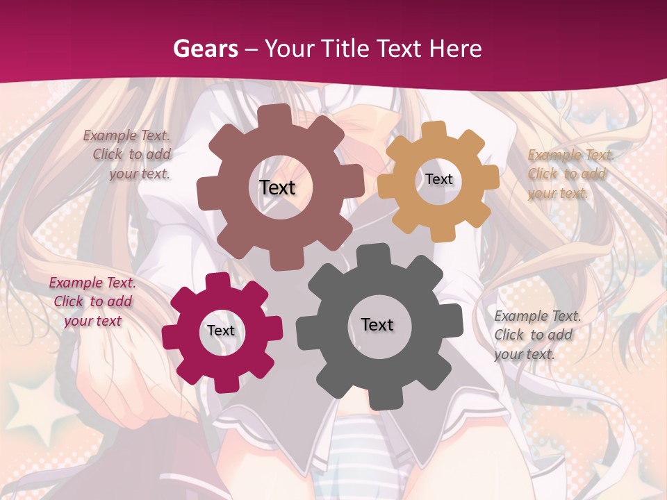 A Anime Girl With Long Blonde Hair Sitting On A Pink Background PowerPoint Template