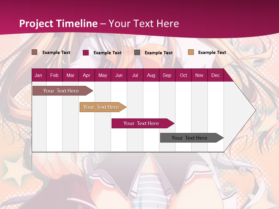 A Anime Girl With Long Blonde Hair Sitting On A Pink Background PowerPoint Template