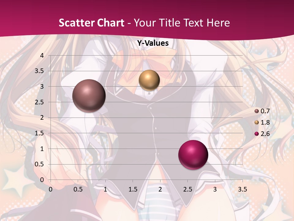 A Anime Girl With Long Blonde Hair Sitting On A Pink Background PowerPoint Template