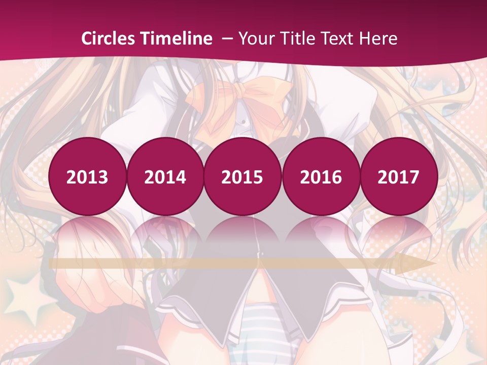 A Anime Girl With Long Blonde Hair Sitting On A Pink Background PowerPoint Template