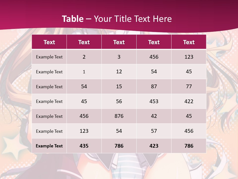 A Anime Girl With Long Blonde Hair Sitting On A Pink Background PowerPoint Template