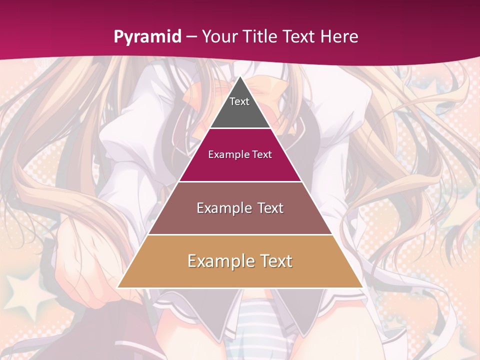 A Anime Girl With Long Blonde Hair Sitting On A Pink Background PowerPoint Template