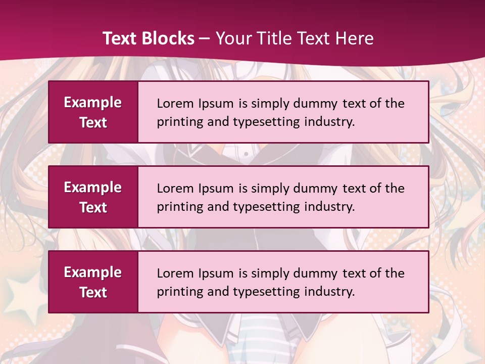 A Anime Girl With Long Blonde Hair Sitting On A Pink Background PowerPoint Template