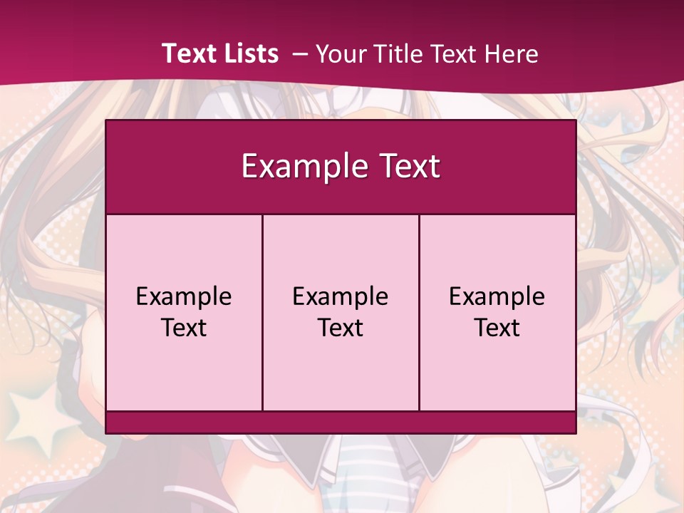 A Anime Girl With Long Blonde Hair Sitting On A Pink Background PowerPoint Template