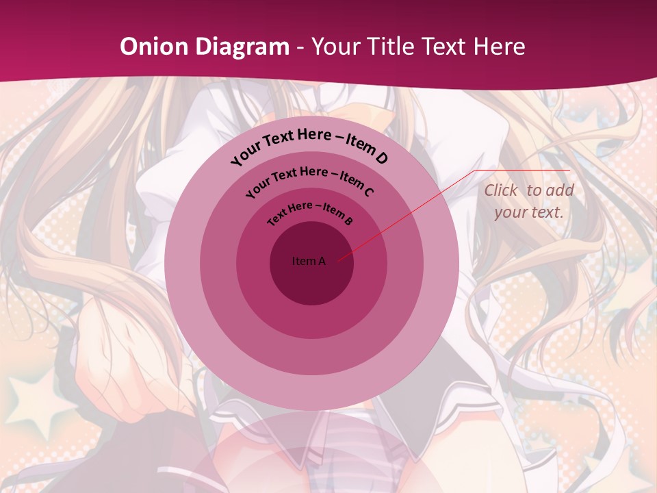 A Anime Girl With Long Blonde Hair Sitting On A Pink Background PowerPoint Template