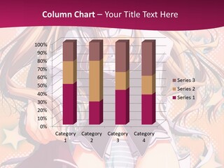 A Anime Girl With Long Blonde Hair Sitting On A Pink Background PowerPoint Template