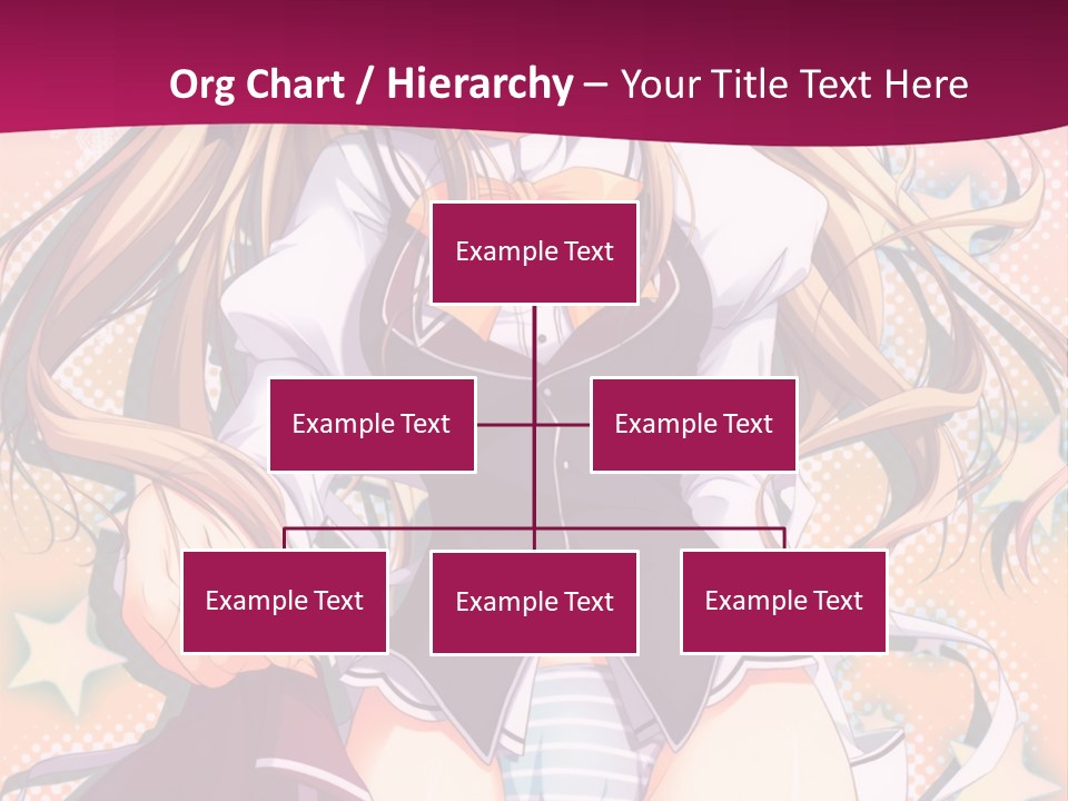 A Anime Girl With Long Blonde Hair Sitting On A Pink Background PowerPoint Template