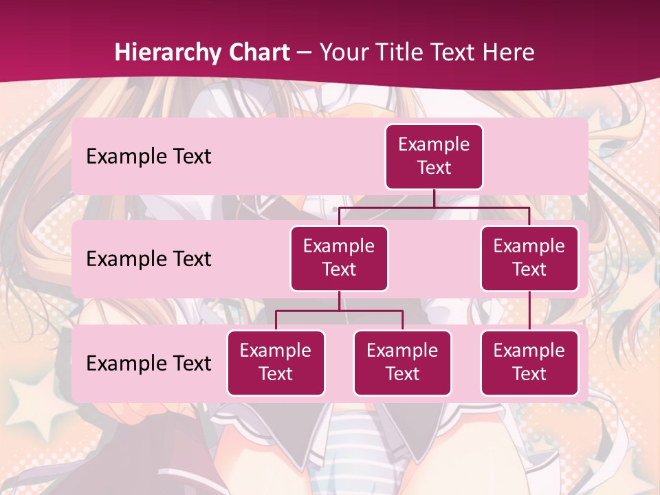 A Anime Girl With Long Blonde Hair Sitting On A Pink Background PowerPoint Template