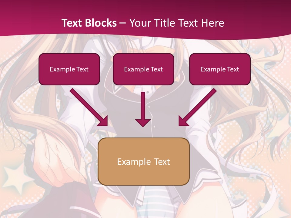 A Anime Girl With Long Blonde Hair Sitting On A Pink Background PowerPoint Template