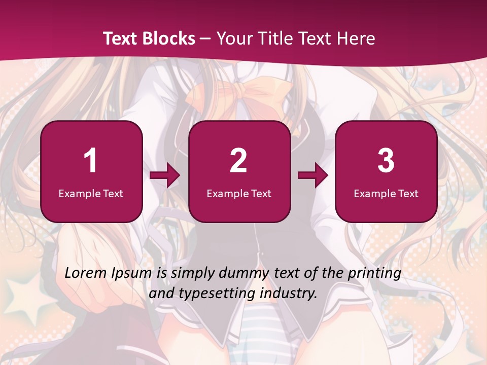 A Anime Girl With Long Blonde Hair Sitting On A Pink Background PowerPoint Template