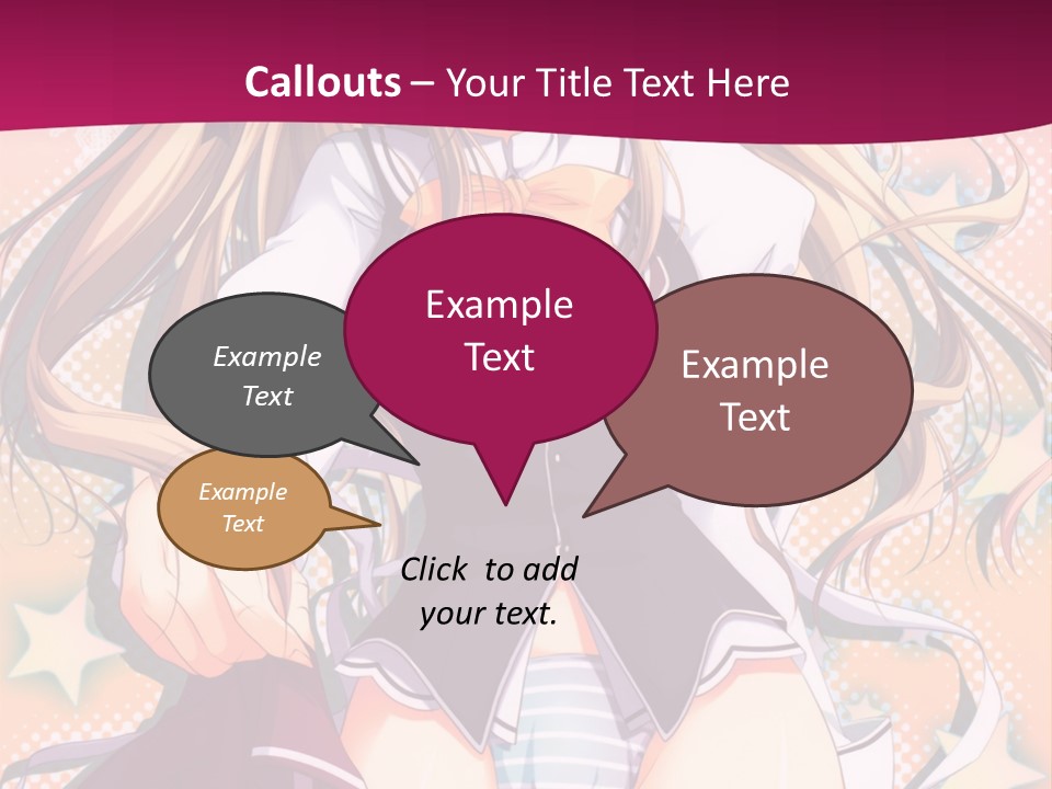 A Anime Girl With Long Blonde Hair Sitting On A Pink Background PowerPoint Template