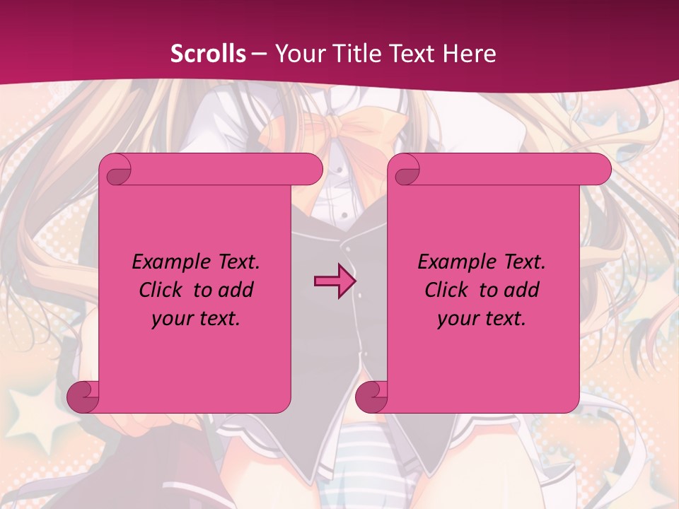 A Anime Girl With Long Blonde Hair Sitting On A Pink Background PowerPoint Template